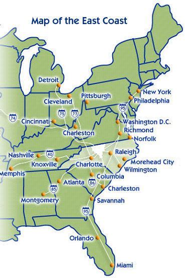 major east coast cities